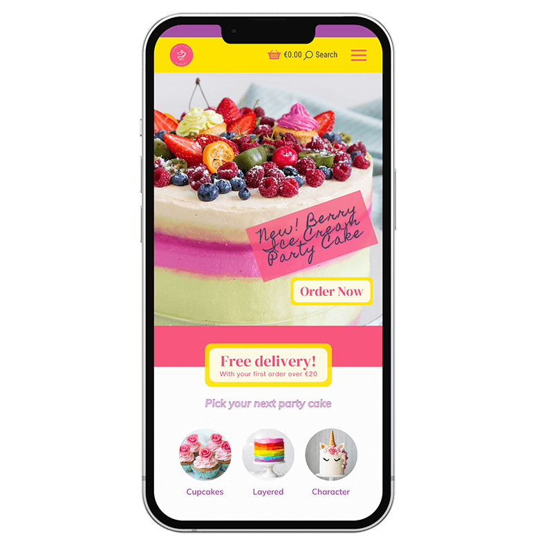 Cake Online Shop Website Design Example